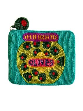 Olive Seed Bead Coin Purse, Beaded Bag Lily Posh
